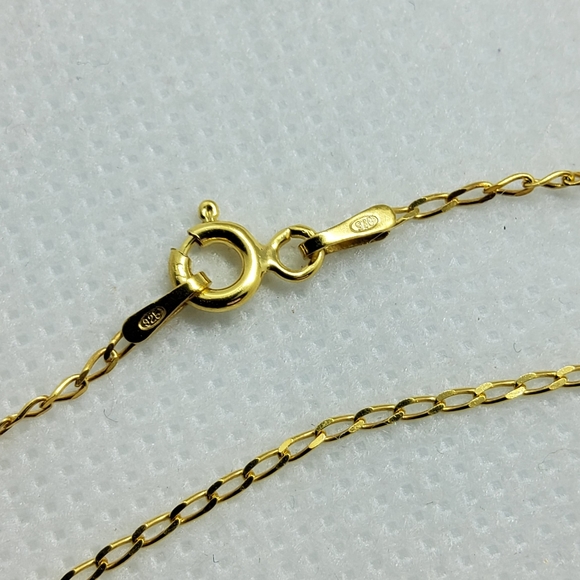 14k Gold Over Sterling Silver Italy Aquamarine Necklace - Picture 7 of 7